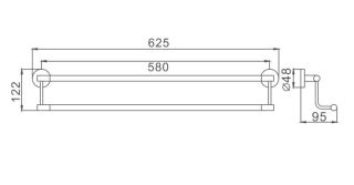 Полотенцедержатель Haiba HB8709 62см чёрный матовый